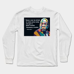 Abstract popart john lewis in WPAP Long Sleeve T-Shirt